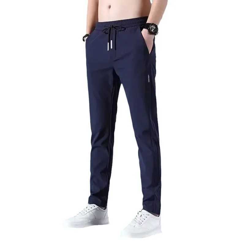 Quick drying Sports Pants Ice silk Breathable Sweat pants Wrinkle resistant Mens Summer Slim fit Straight Leg Casual joggingX241008