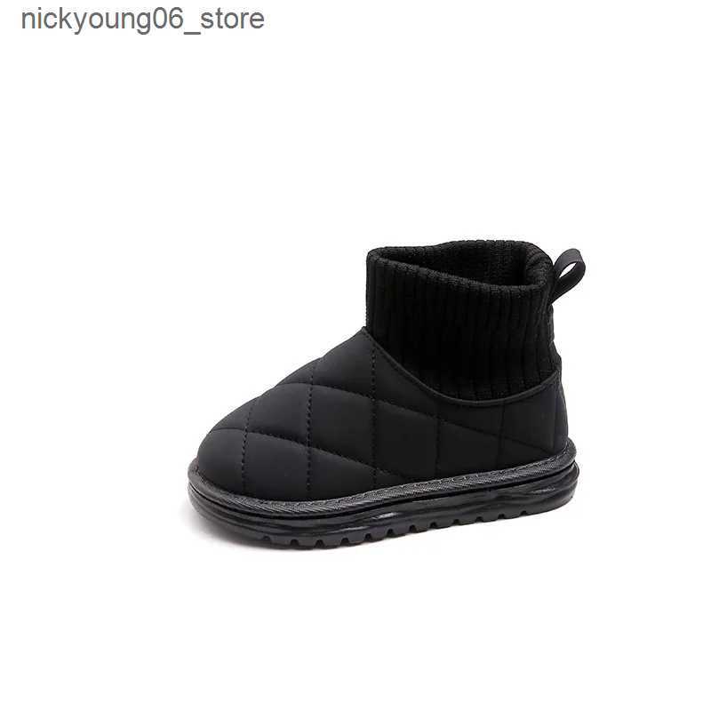 Boots Kid Snow Boots Winter Boots Plush Boy Ankle Boot Warm Girl Cotton Shoes Fashion Kid Shoe Non Slip Padded Boots Botas Nia L240910