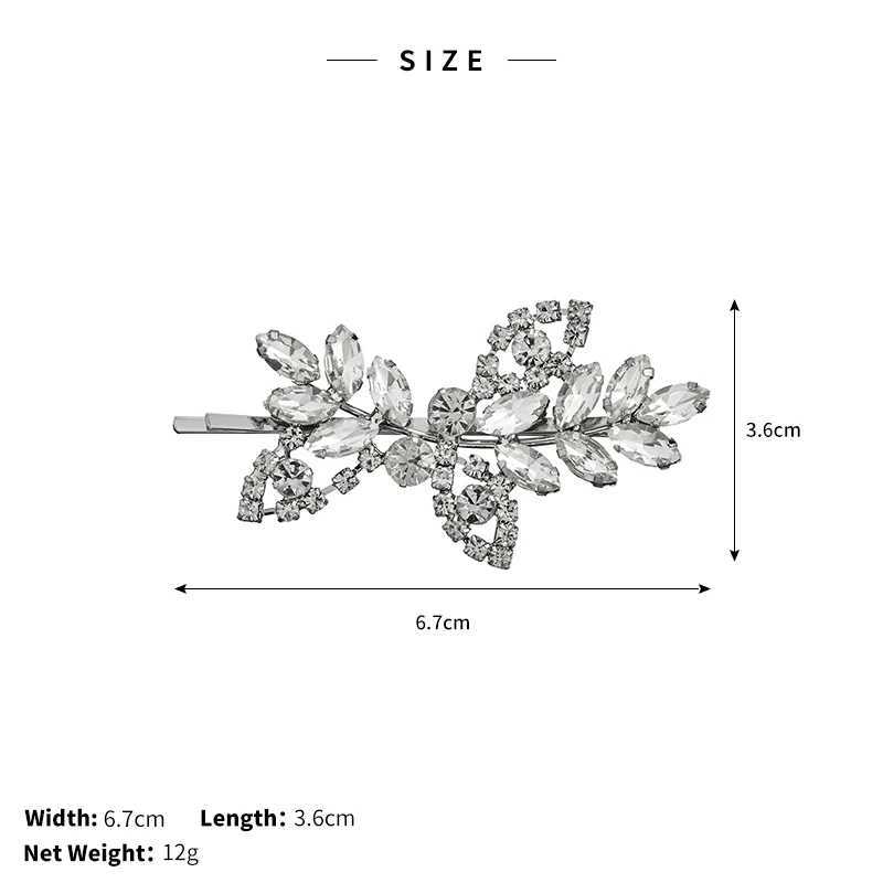 Bridal rhinestone side flower hair clip wholesale for girls wedding hair accessories W241007