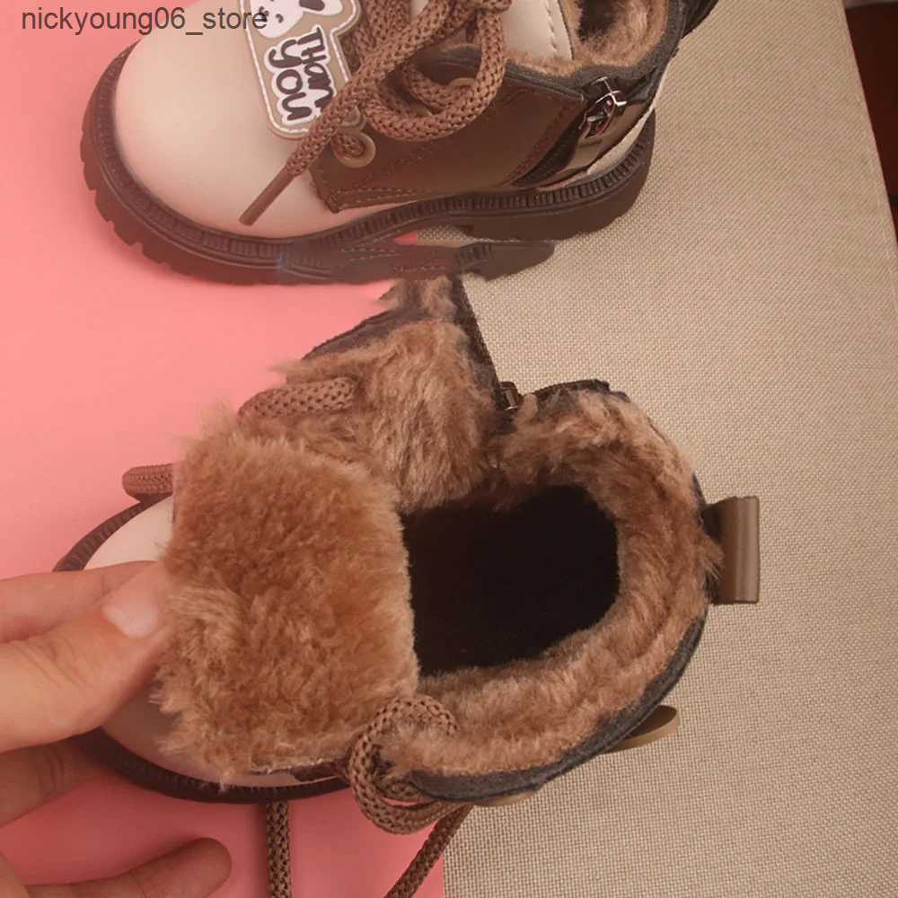 Boots Winter Plush Boots For Little Girls Thick Warm Faux Fur Snow Boots For Kids Soft-soled Ergonomics Baby Girls Toddler Shoes L240910