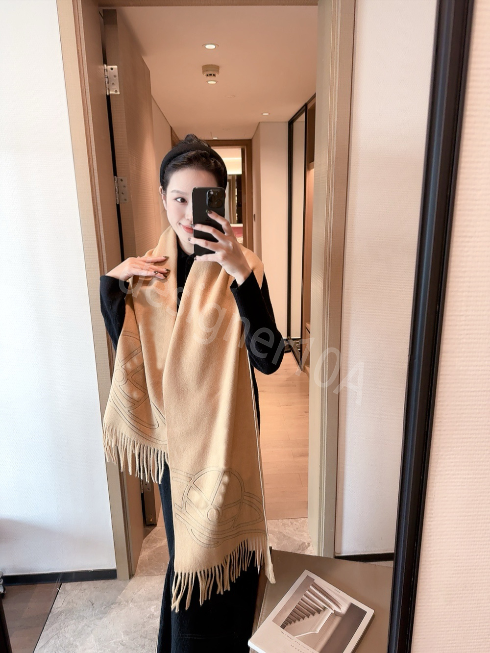 Designer Scarf Vivianne West Brand 100% Cashmere Wood Scarves For Winter Womens Mens Long Wraps Hijab with Tassel Luxury Westwood Scarf Cashmere Thick Shaw