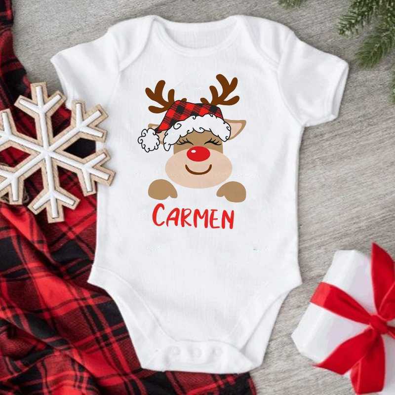 Personalized Christmas Family Matching Clothing Customized Deer and Mother Father Childrens T-shirt Christmas Family Clothing Top T-shirt W241008