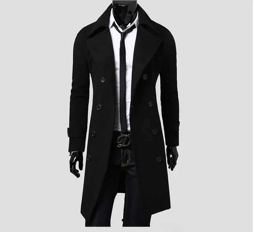 2024 New Mens Double layered Ni Trench Coat Long Fashion Ultra thin Casual Coat Mens Techwear Coat Trench Coat W241007