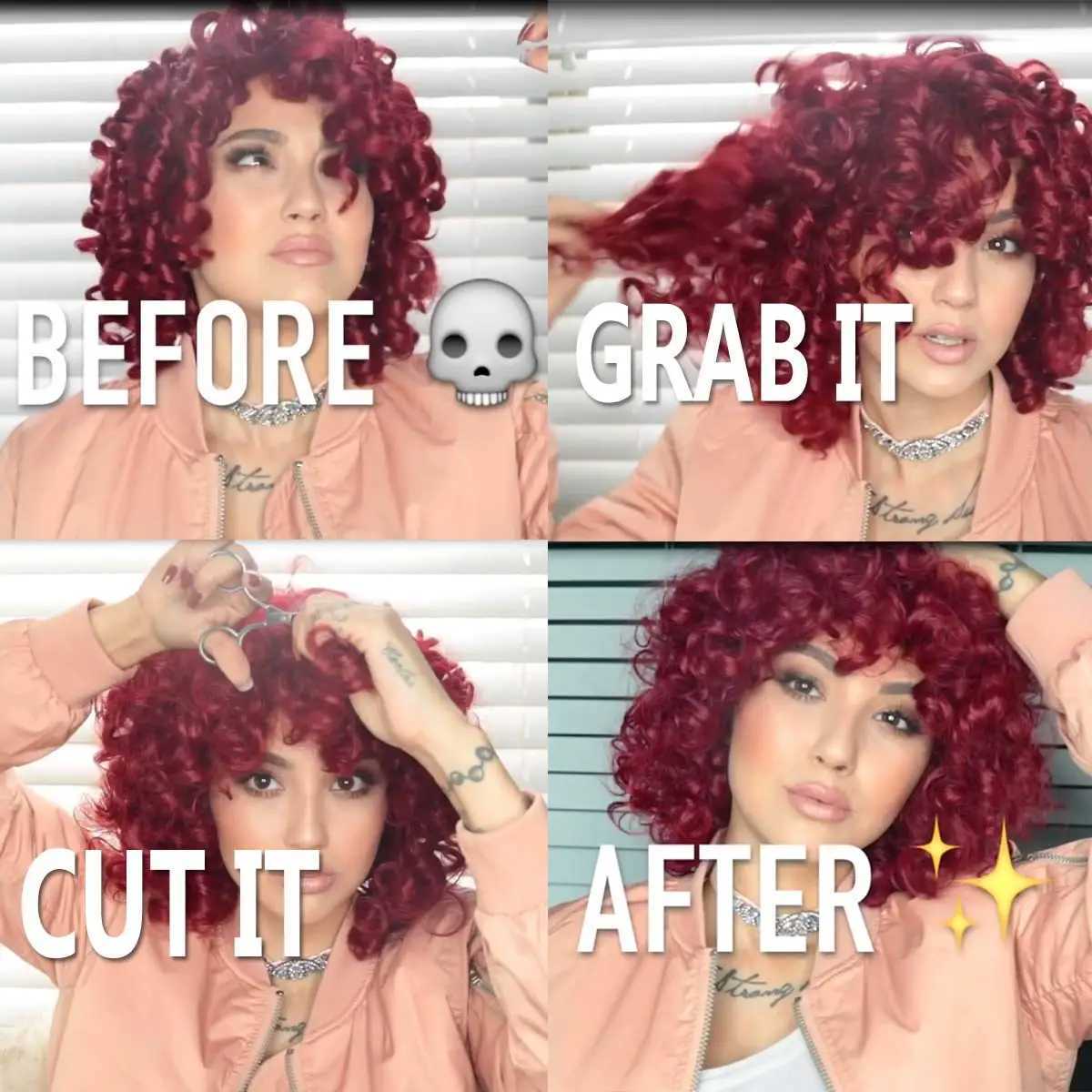 Synthetic Short Loose Curly Wigs for Black Women Afro Curly Wig for Women Fluffy Natural Wigs Half Wigs Soft Hair Black WigsXJ241008
