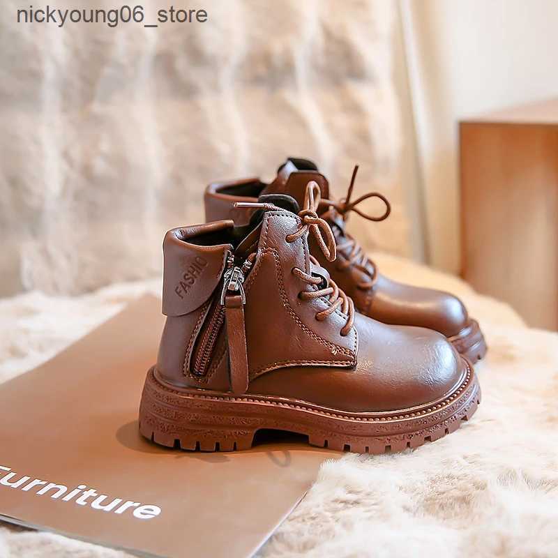 Boots 2023 New Non-slip Versatile Soft Children Fashion Casual Boots Turned-over Edge Classic Britain Kids Shoes for Girls and Boys L240910