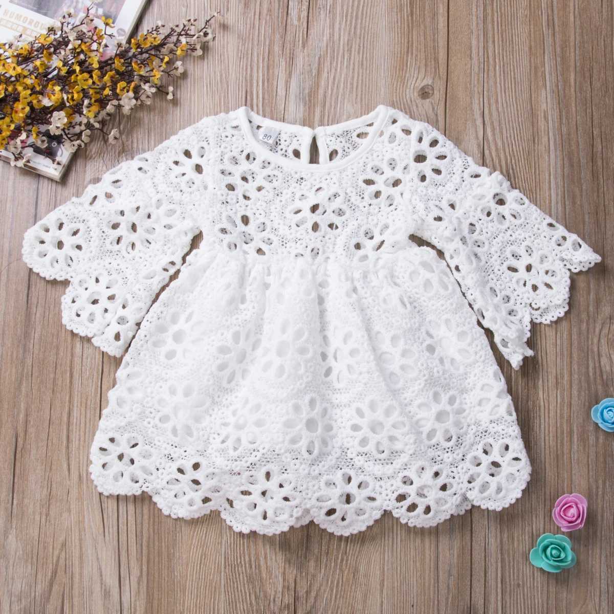 Fashion New Mother Daughter Matching Clothes White Lace Hollow Out Dress Mom Kids Parent-child Dress OutfitsXJ241008