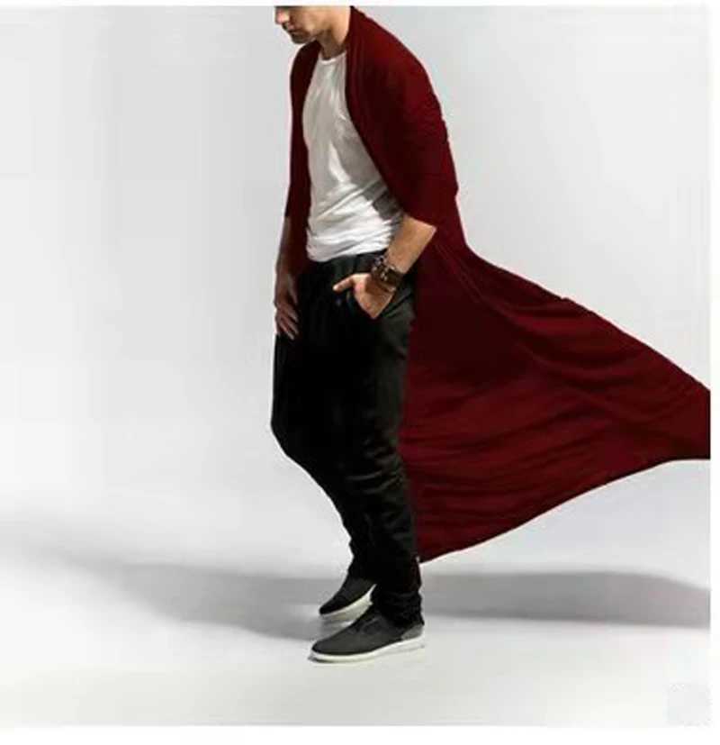Spring and Summer Mens Thin Trench Top with Long Open Skirt Windproof Machine 2024 Fashion Loose Sleeve Raincoat Street Clothing W241007