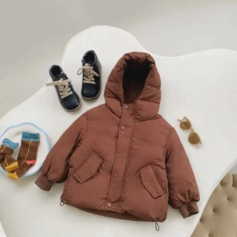 2024 Childrens Down Jacket Winter New Childrens Clothing Korean Edition Boys Loose Solid Color Thick Coat Girls Warm Coat Y241008