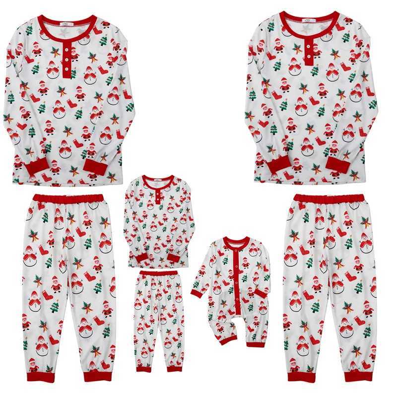 Merry Christmas Family Matching Set Cartoon Printed Cute Soft Pajamas for Parents and Children 2-piece Baby Combo Warm Pajama Set W241008