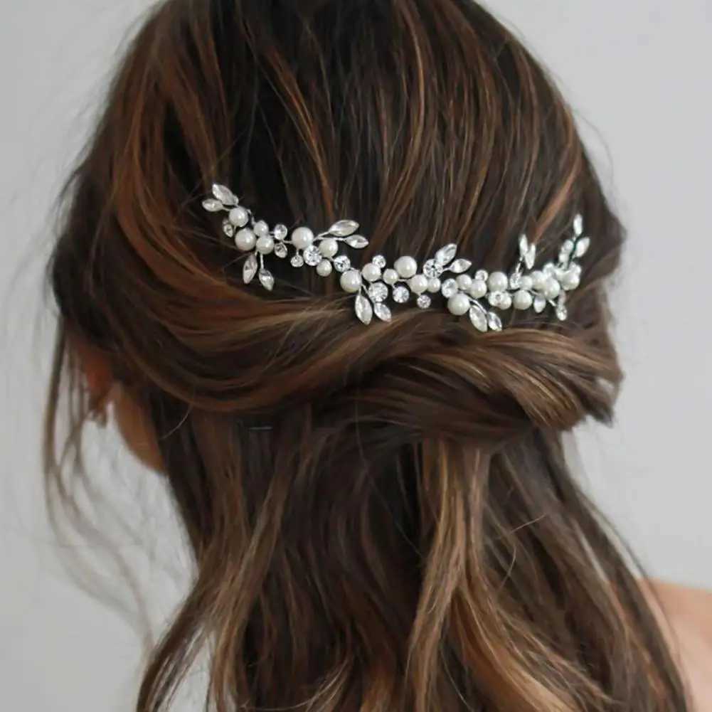 Fabulous Bride Headdress Wired Bride Wedding Headdress Artificial Pearl Decoration Exquisite Hair Jewelry Wedding Accessories W241007