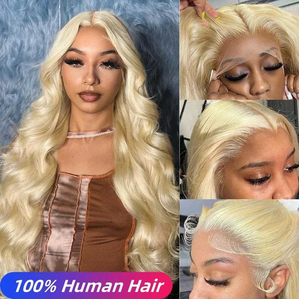 200 Density 30 38 Inch 613 Honey Blonde Color Wig Transparent Body Wave 13x6 Frontal Human Hair For Women 13x4 Lace Front WigsXJ241008