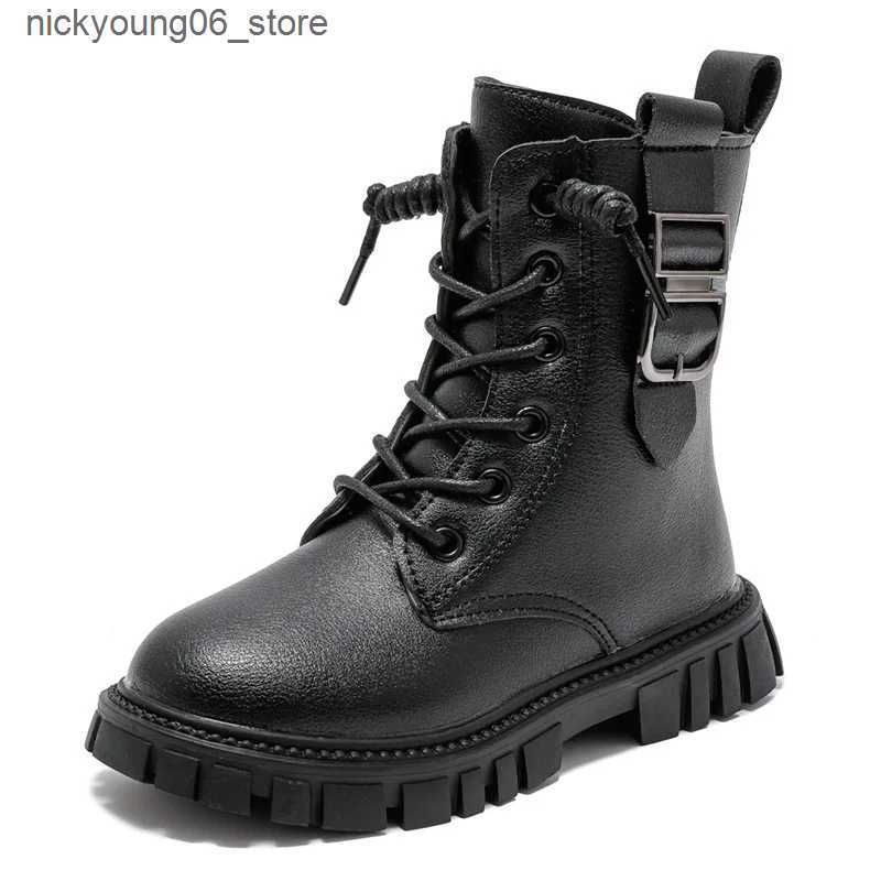 Boots Children Casual Shoes Autumn Winter Snow Boots Boys Shoes Fashion Leather Soft Antislip Girls Boots Baby Kids Sport Shoes L240910