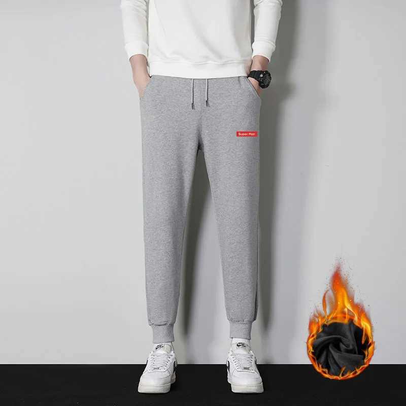 2023 Mens Trousers Autumn Korean Version Plush Lining Jogging Military Cargo Pants Casual Sports Winter Thickened Jogging PantsX241008