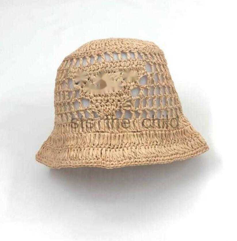 Bucket Hat Summer Straw Hats For Women Handmade With Embroidered Letters Summer Beach Travel Ladies Sun Hats Y23