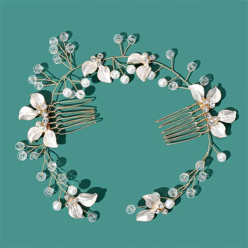 Womens flower comb hair accessories for wedding hairstyles fashionable styling for brides inserting hair clips jewelry fashionable headwear W241007
