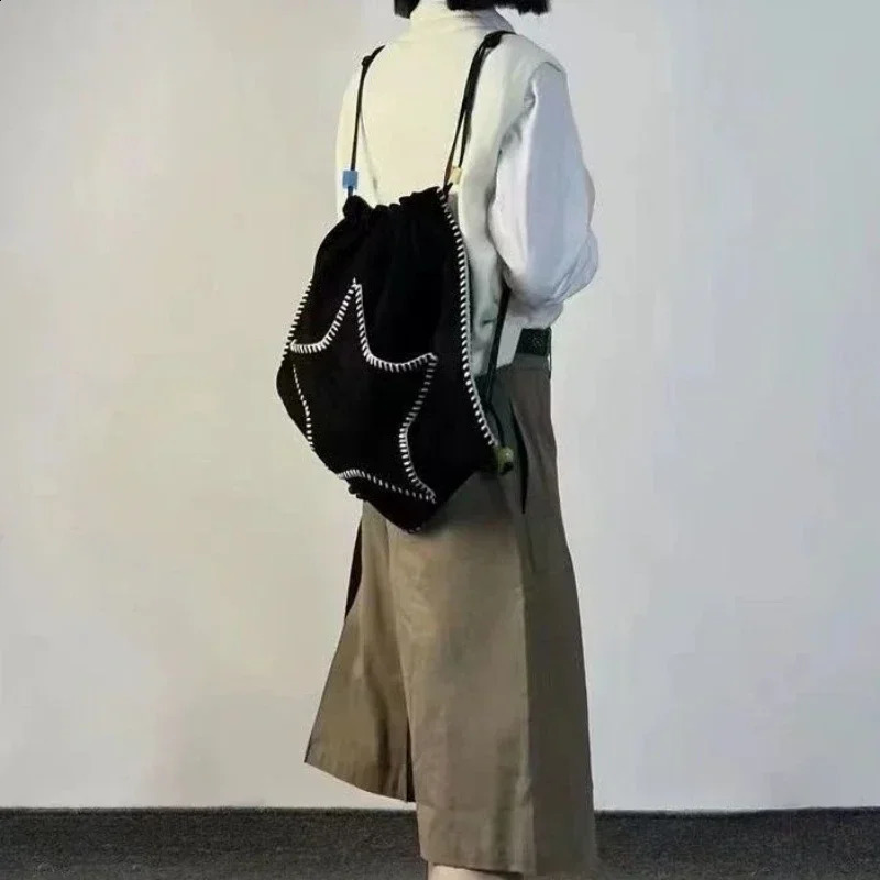 NEW Xiuya Y k Backpack for Women Star Print Large Capacity Black White Shoulder Bag Haruku Style Casual Fashion s Handbag zhanyishengli