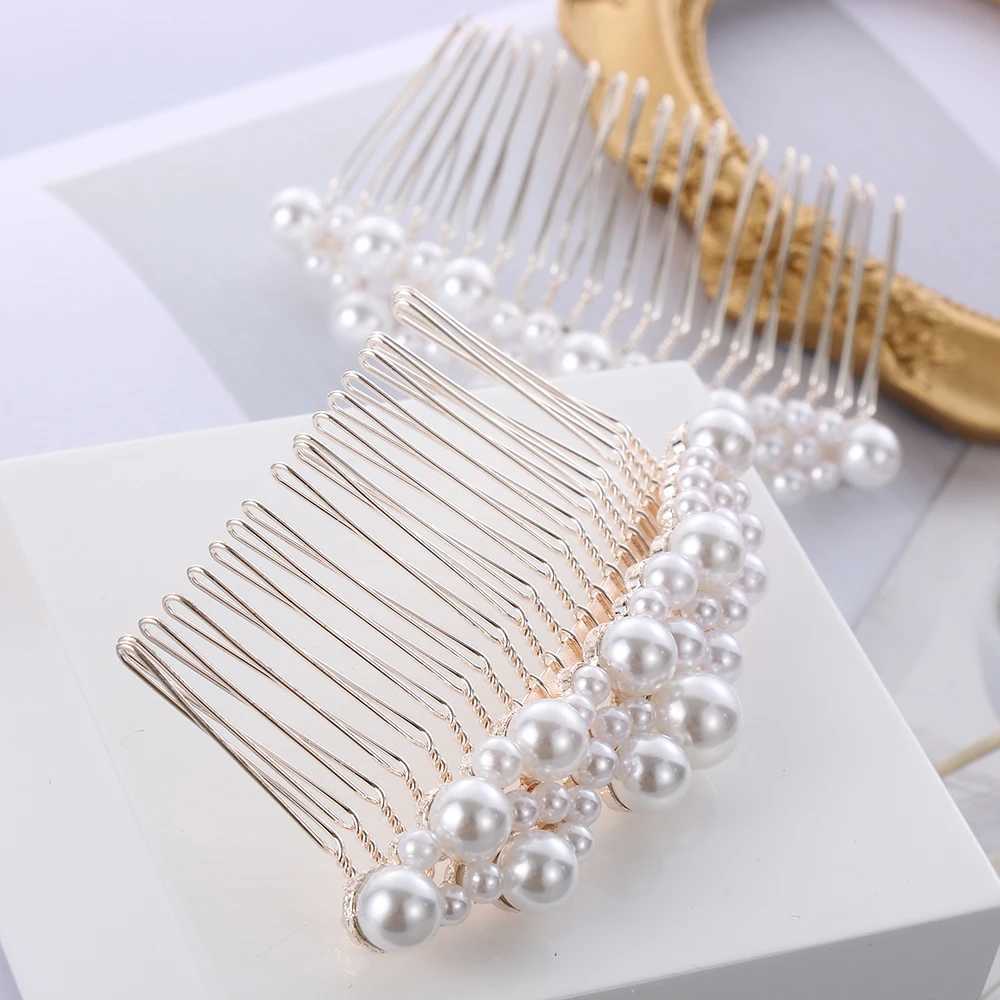 Female bride rhinestone clip pearl hair comb wedding hair accessories hair clip bridal bucket hair accessory W241007