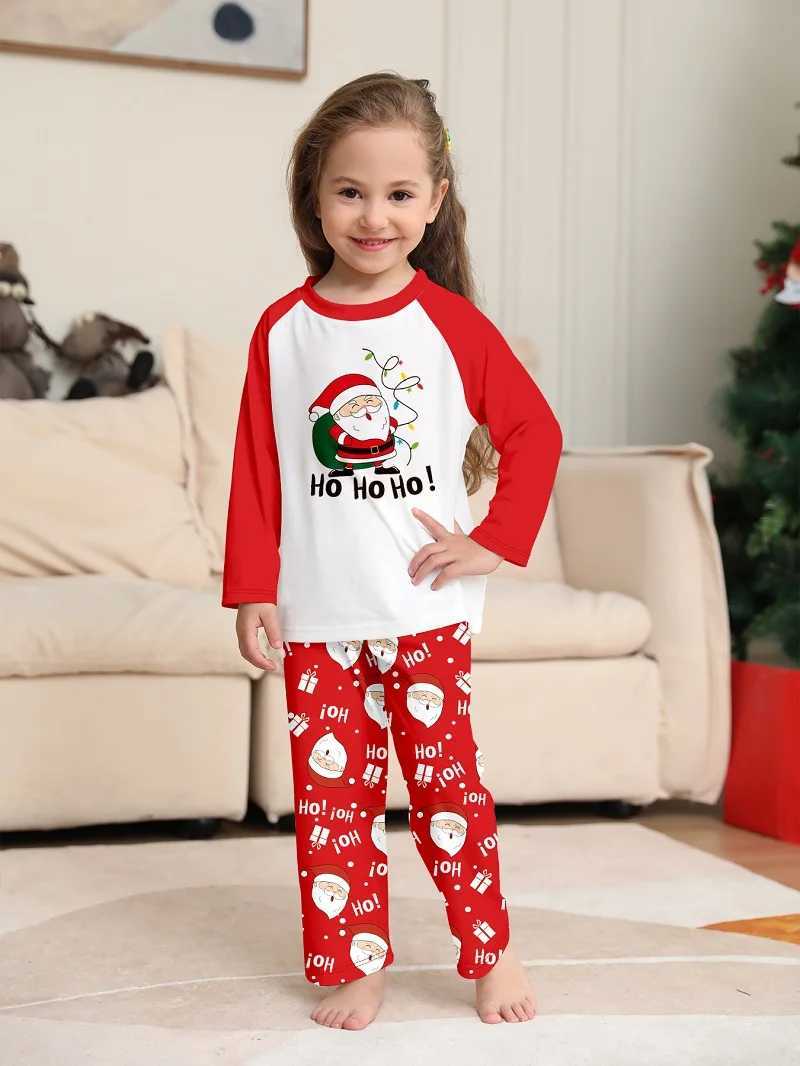 Xmas Family Matching Pajamas Set Santa Claus HO Printed Adult Kid Baby Family Matching Outfits 2025 Christmas Family Pjs W241008