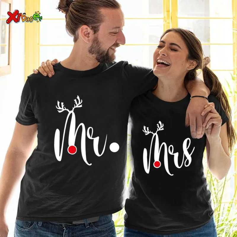 Christmas couple shirt couple matching set Mr./Ms. Christmas 2022 couple matching pajamas family couple gift T-shirt W241008