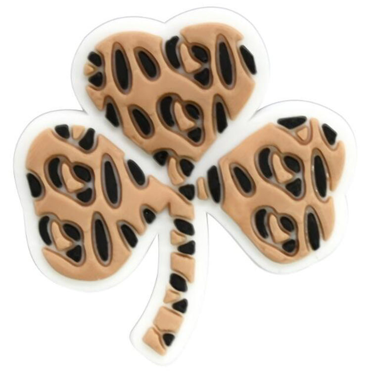 New Leopard print shoe flower DIY shoe accessories pvc soft hole shoe charms decoration buckle for clog bracelet wristband gift
