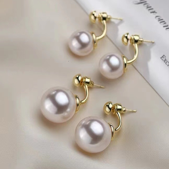 Pure sier needle pearl 2024 new style niche high-end light earrings