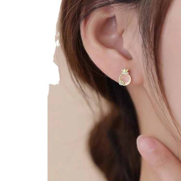 lucky bag for women's New Year's light niche earrings 2024 new ear accessories