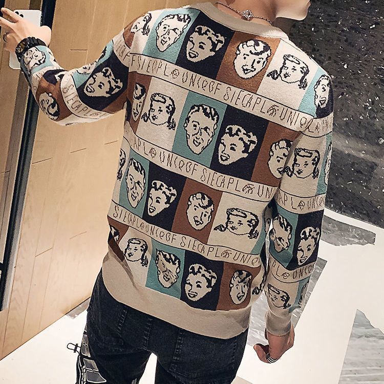 Designer winter fleece sportswear men's Korean style autumn winter cool pine versatile fashion brand 2024 personalized printed base shirt