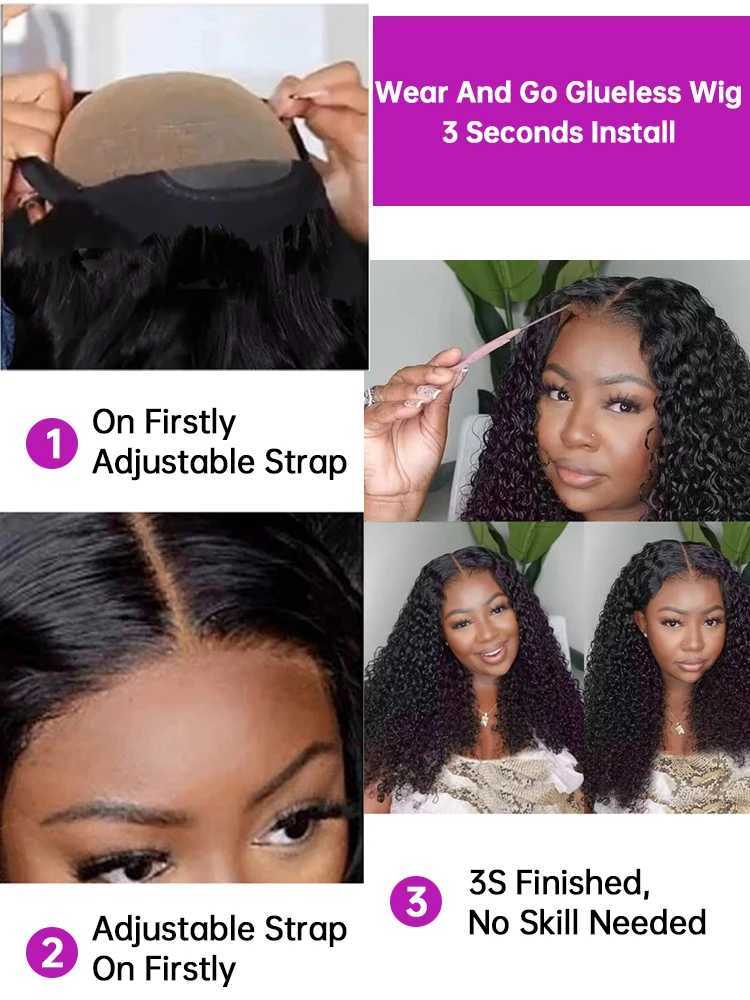 40Inch Deep Wave 13x4 HD Lace Frontal Wig 9x6 Glueless Wig Human Hair Ready to Wear Curly Lace Front Wig Preplucked 250% DensityXJ241008