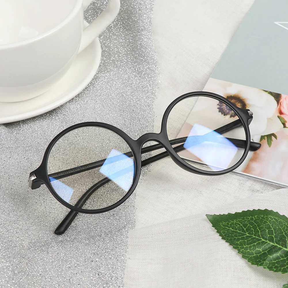 Vintage Round Anti Blue Light Glasses Clear Lens Fashion Plastic Frame Glasses Optical Men Women Eyeglass Frame Fake GlassesX241008