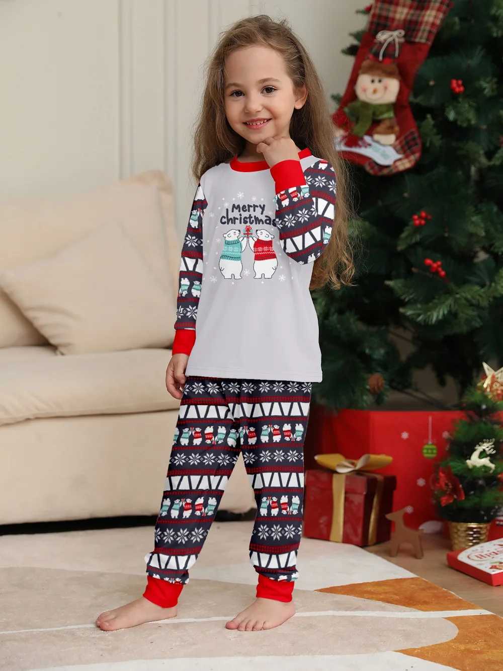 Christmas Family Matching Pajama Set Adult and Childrens Pajama Top+Pants Family Appearance Christmas Pajama Set Baby Boys and Girls jumpsuit W241008