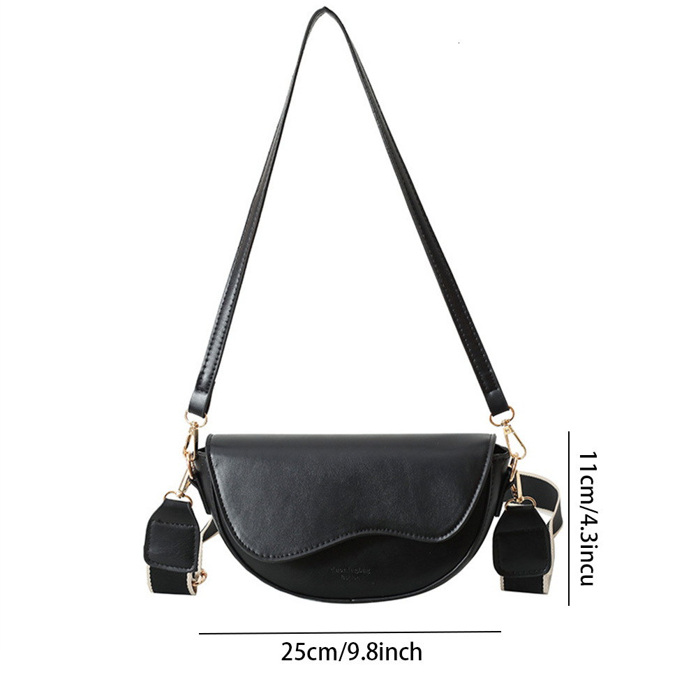 1Pcs Crossbody Saddle Ladies Portable Niche PU Underarm Oblique Span Shoulder Bag Small Flap Purse And Handbags