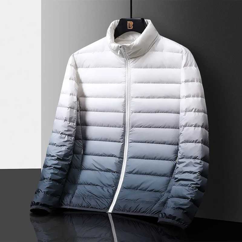 2023 lightweight Down jacket mens short autumn and winter top white duck down winter warm coat large mens clothingXJ241008
