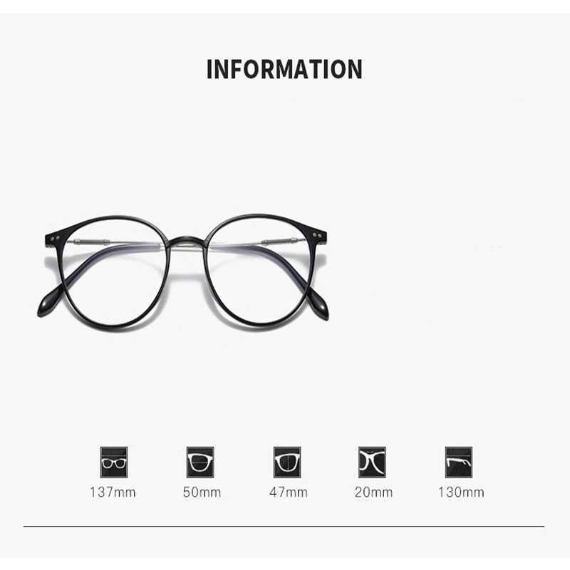 Anti-Blue Light Women Eyewear Retro Round Myopia Men Eyeglasses Frame Trend Optical Computer Transparent Universal GlassesX241008