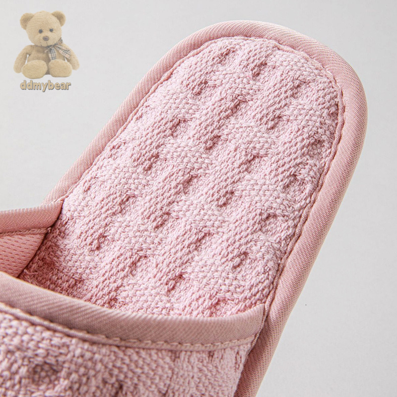 Ddmybear Pure Soft Sole Silent With Exposed Toes, Neutral Comfortable, Machine Washable, Simple And Versatile Cotton Slippers Chinese Brand Shoes F100