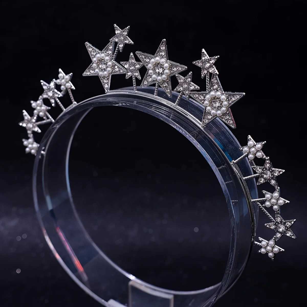 Fairy Crown Cute Crystal Bridal Hair Headpiece Wedding Hair Accessories Water Diamond Hair Star Hair Ring Headpiece W241007