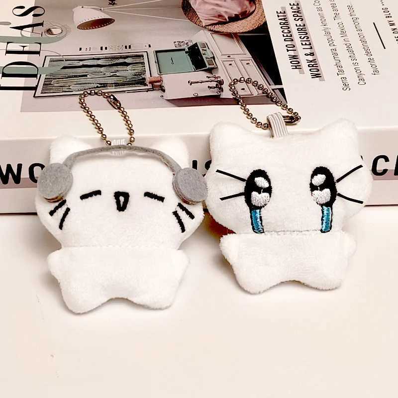 Kawaii Plush Cat Keychains Creative Embroidered Pendant Schoolbag Keyrings Backpacks Decoration Christmas Gift For FriendsX241008