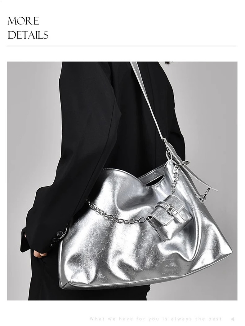 Fashion motorcycle womens handbag coin wallet silver soft PU leather storage bag shoulder 241008