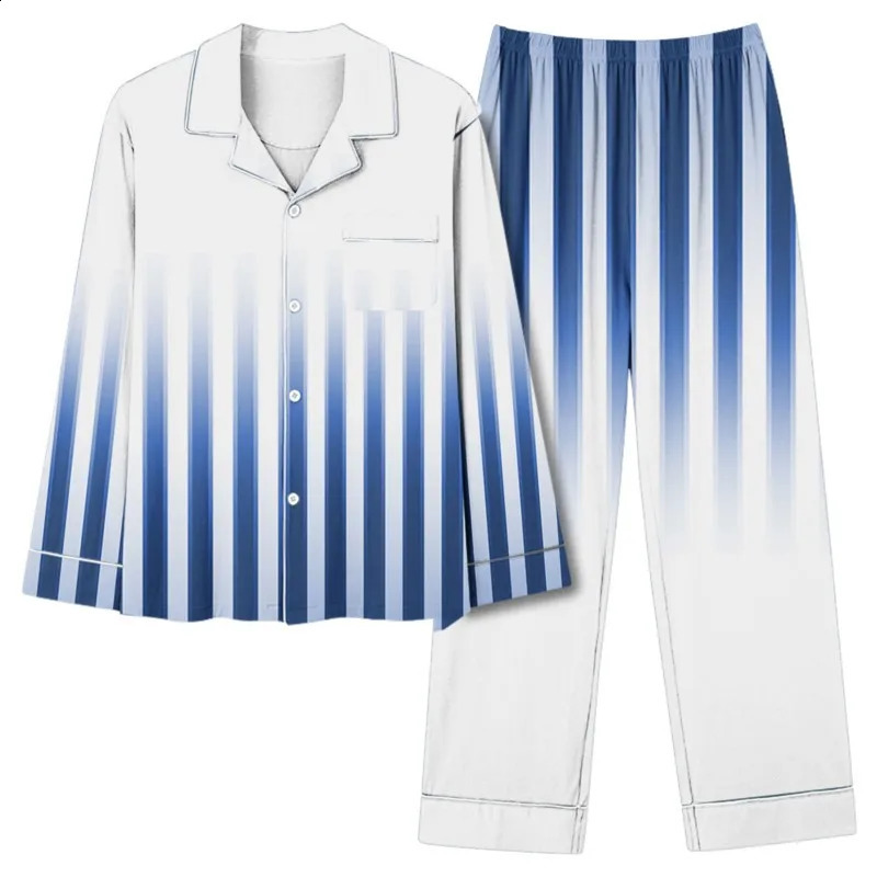 twopiece womens pocket lapel top and pants elegant comfortable loose fashionable ly printed pajamas 241008
