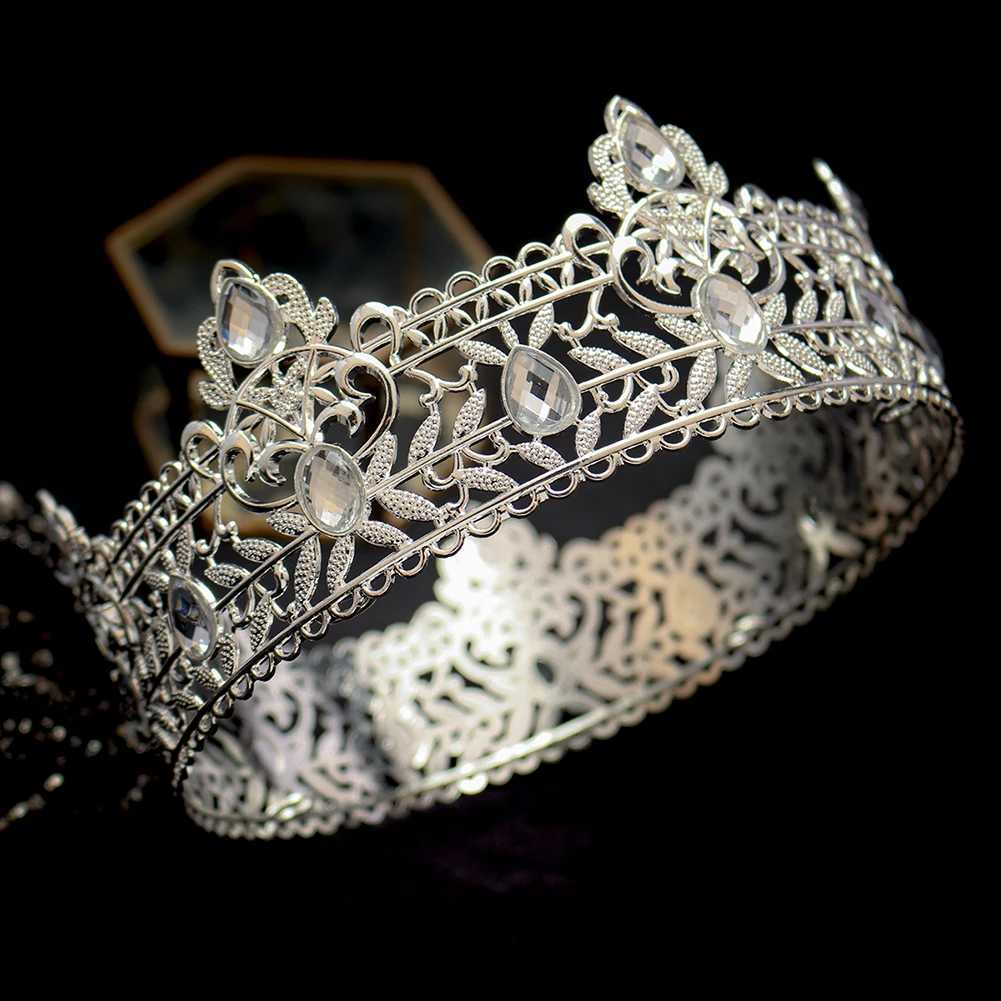 Round Wedding King Headwear Mens Rhinestone Royal Crown Hair Accessories Important Occasion Headwear Jewelry Accessories W241007