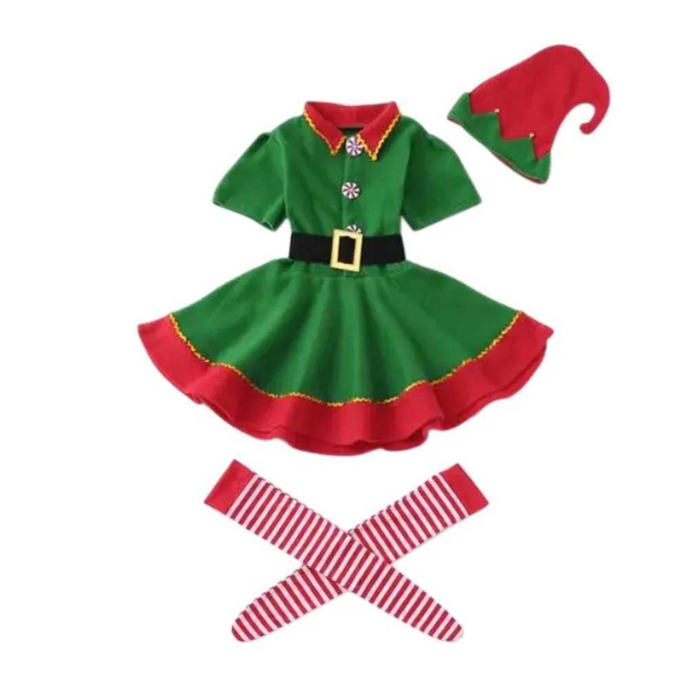 Christmas Family Costume Game Set Santa Claus Green Elf Costume Role Playing Carnival Costume Christmas Party Set Parents and Children W241008
