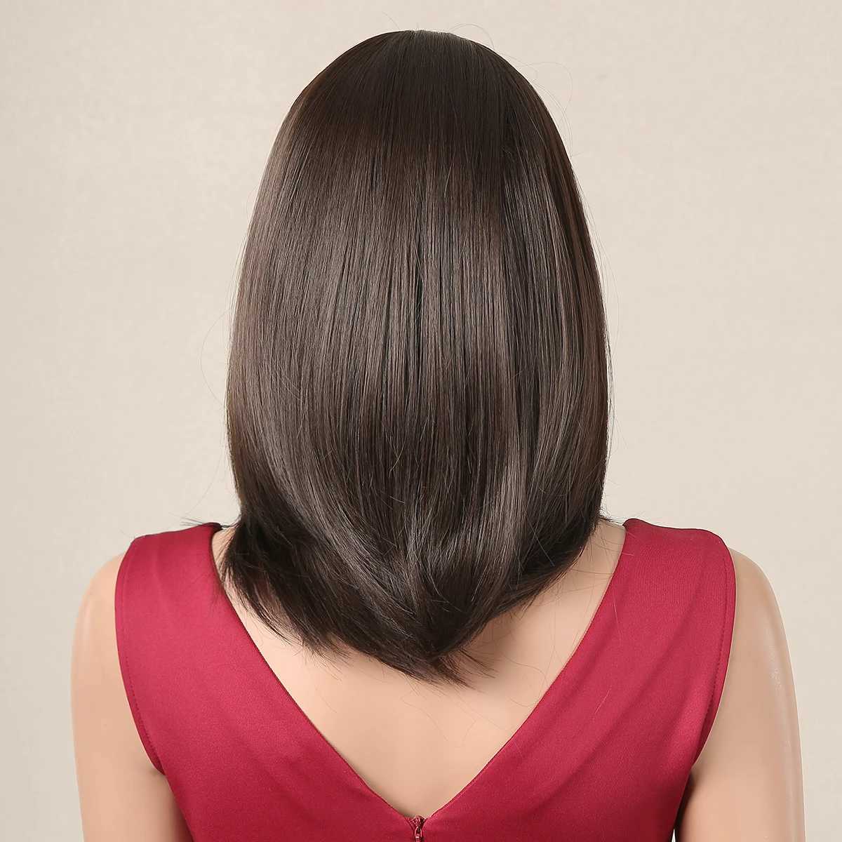Short Pixie Cut Wigs Dark Brown Natural Hair Layered Straight Synthetic Wig for Black Women High Temperature Daily Cosplay UseXJ241008