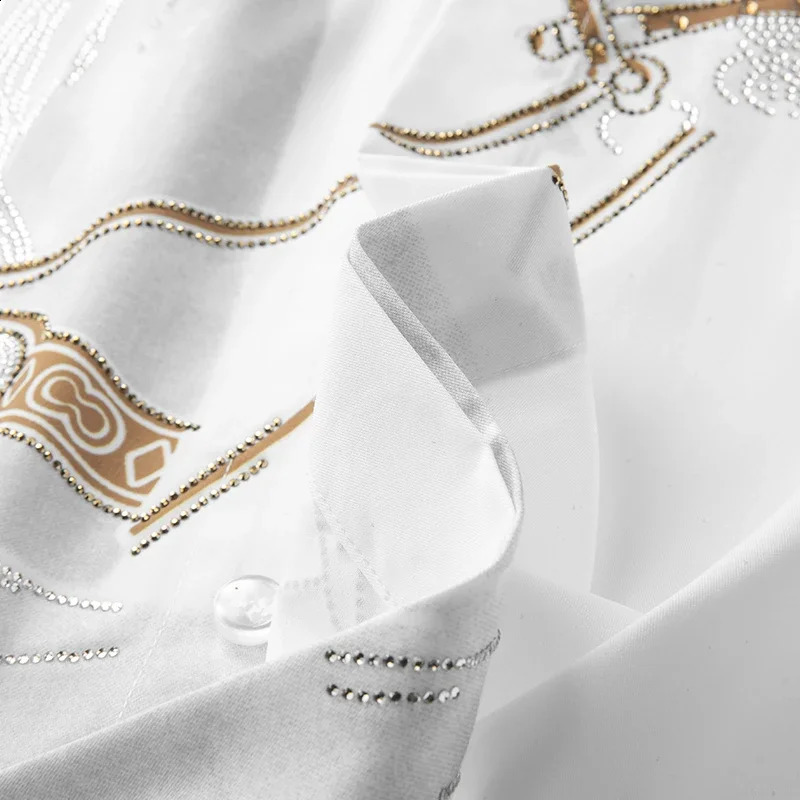 ly embroidered lapel print mens shirt versatile modified body printed drill ironless mens long sleeved shirt 241008