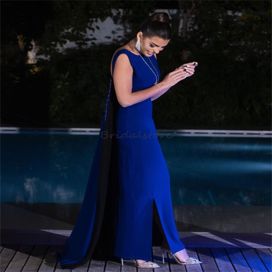 Charming Red Prom Dresses With Train Beaded Mermaid Evening Dress Arabic Dubai Satin Formal Birthday Occasion Ceremony Celebrity Party Dress Vestio De