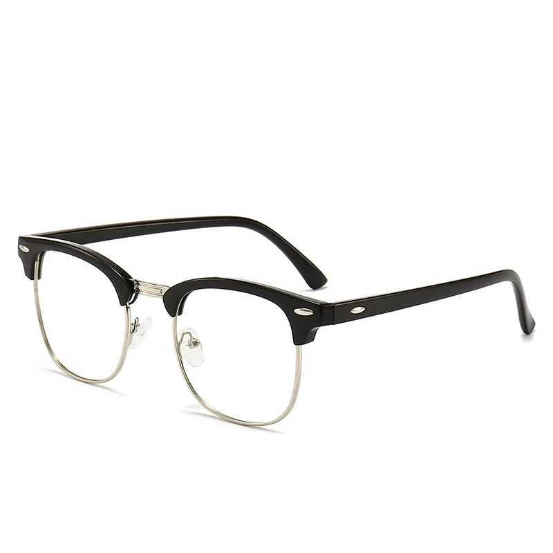 Men Retro Anti-blue Light Glasses Classic Vintage Half Frames Anti Blue Light Blocking Computer Eyeglasses For Women AccessoryX241008
