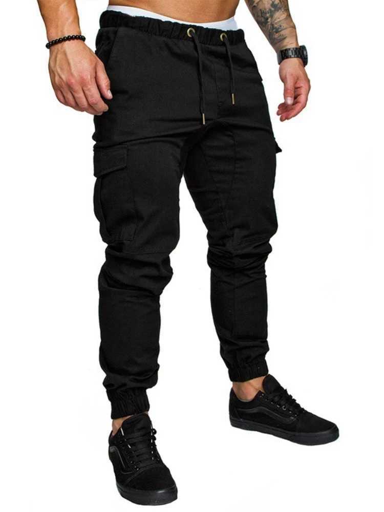 Hip Hop Mens Sports Jogger Fitness Pants Fashion Mens Sports Pants Elastic Cuffs PantsXJ250410