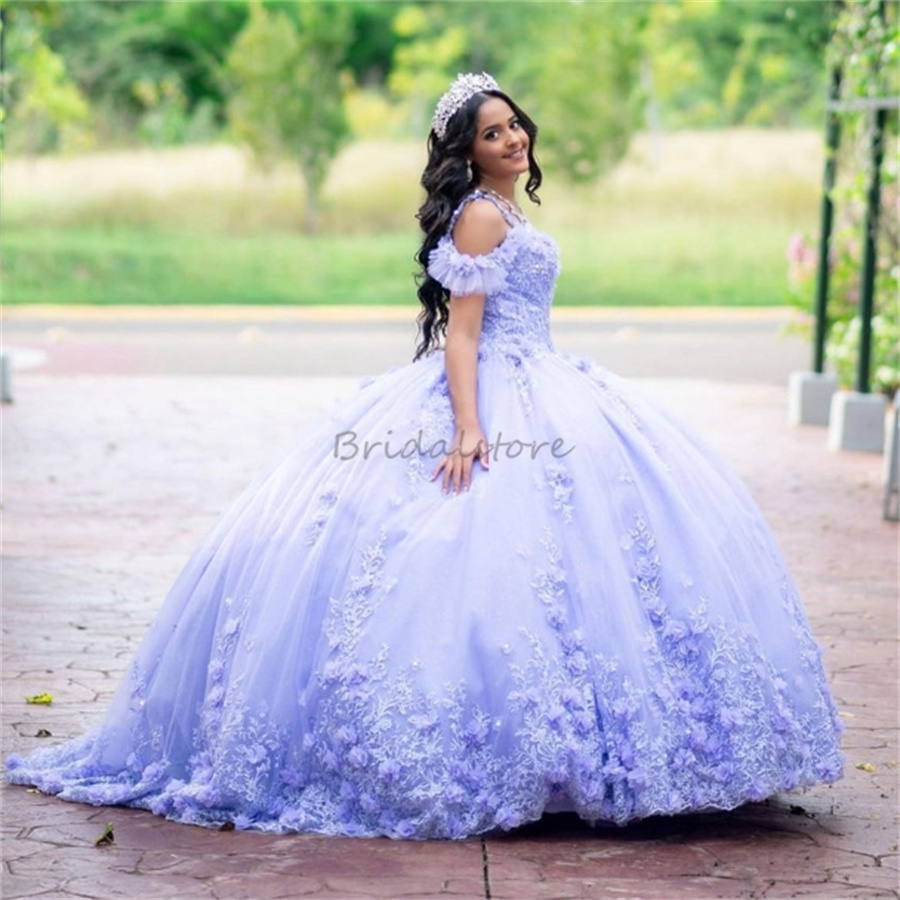 Lavender Lilac Charro Quinceanera Dresses With Cape 2025 Elegant Spaghetti Straps 3D Florals Vestidos De 15 Anos Princess Appliques Lace Sweet 16 Dres