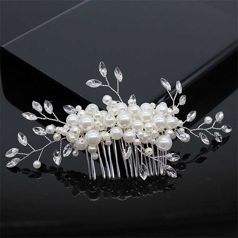 High quality retro rose gold and silver wedding accessories bridal headpiece sparkling crystal hair comb elegant womens banquet W241007