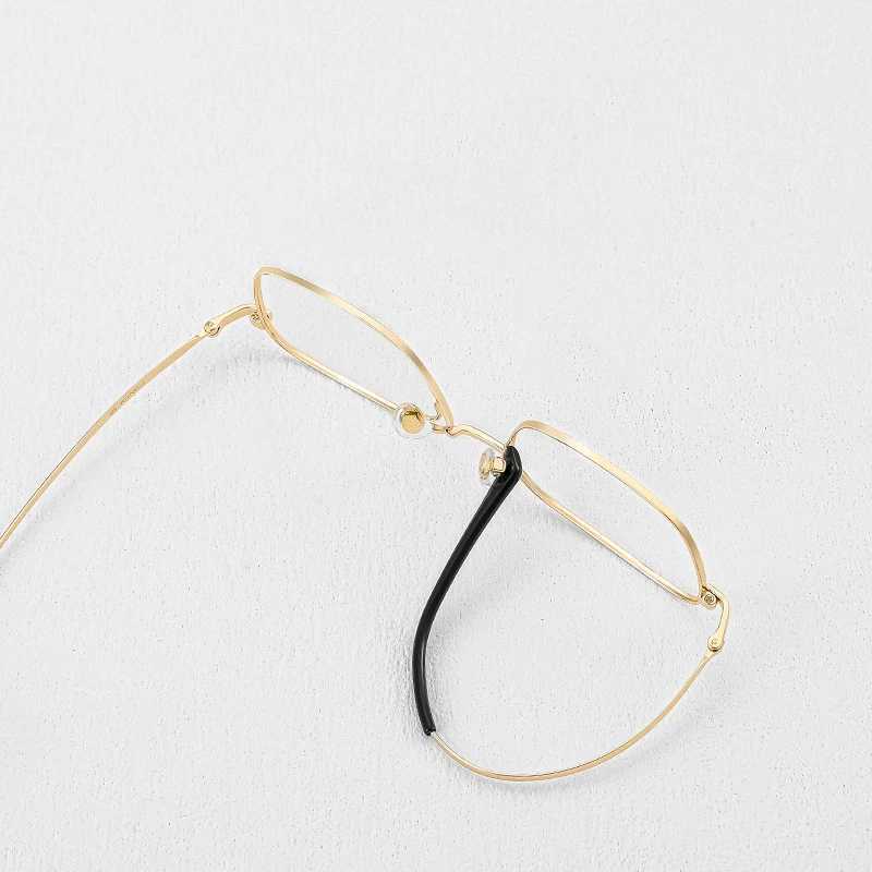 New Men Business Metal Eyeglasses Frame Square Flat Light Mirror Women Spectacle Glasses Frame Anti Blue Light Fashion EyewearX241008