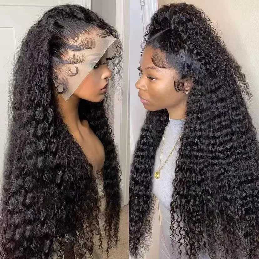 European and American wig new womens wig African fashionable small curly long curly hair black wig headbandXJ241008