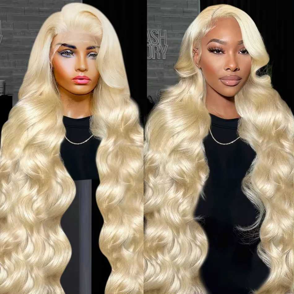 200 Density 30 38 Inch 613 Honey Blonde Color Wig Transparent Body Wave 13x6 Frontal Human Hair For Women 13x4 Lace Front WigsXJ241008